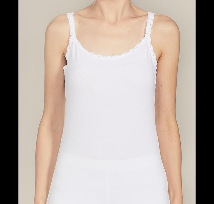 Marks and Spencer Vest with Lace - White