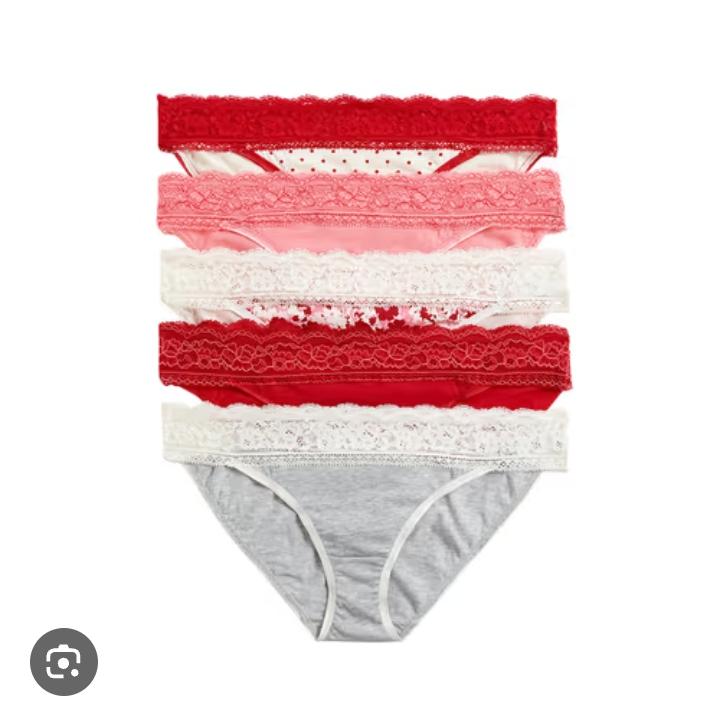 Marks & Spencer 5Pack Bikinis Supersoft Lace Cotton Lycra Pant