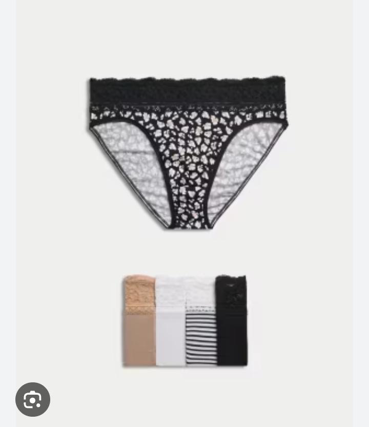 Marks & Spencer 5Pack Full Briefs with Lace Cotton Lycra Pant